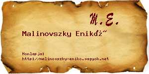 Malinovszky Enikő névjegykártya