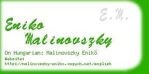 eniko malinovszky business card