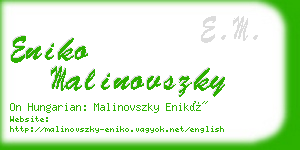 eniko malinovszky business card